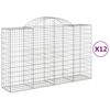 vidaXL 12 db &iacute;ves horganyzott vas gabion kos&aacute;r 200x50x120/140 cm