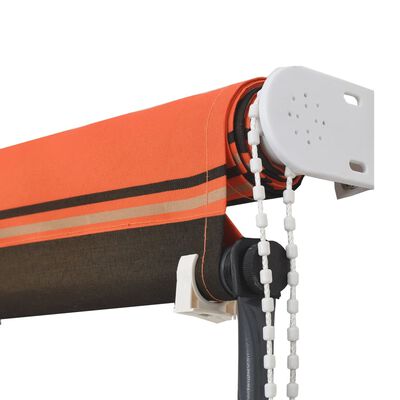 vidaXL narancssárga és barna feltekerhető napellenző LED-del 300 x 150 cm