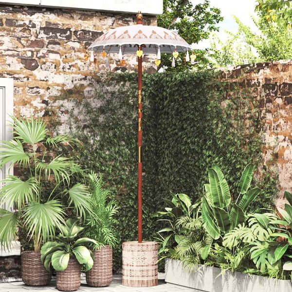 vidaXL Balin&eacute;z napernyő alappal Kr&eacute;m 95 x 95 x 260 cm Pamut