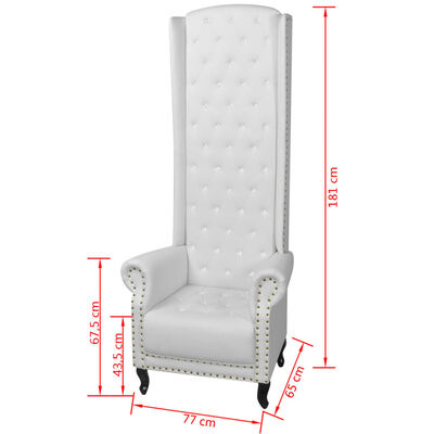 vidaXL fehér magas háttámlás műbőr szék