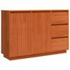 vidaXL Sz&eacute;f fi&oacute;kkal Barna T&ouml;lgy 111 x 34 x 75 cm T&ouml;m&ouml;r fenyőfa