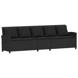 vidaXL 5 szem&eacute;lyes fekete polyrattan kerti kanap&eacute; p&aacute;rn&aacute;val