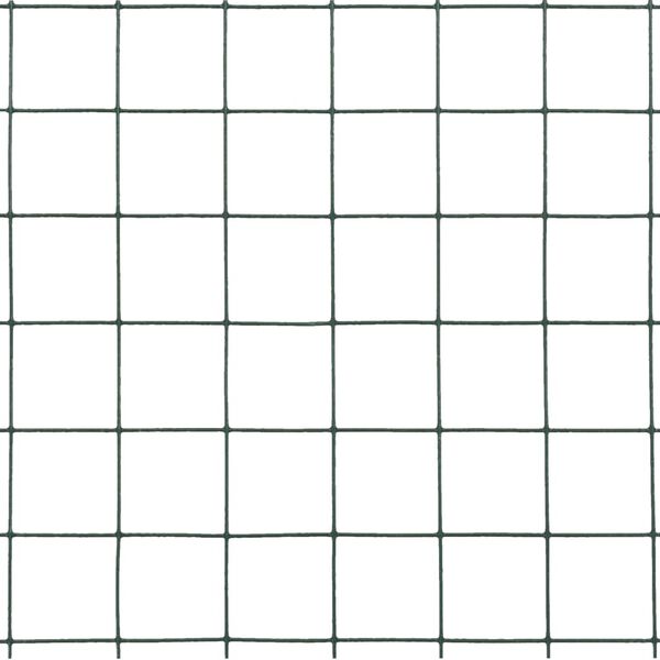 vidaXL zöld PVC-bevonatú acél csirkeháló drótkerítés 25 x 0,5 m