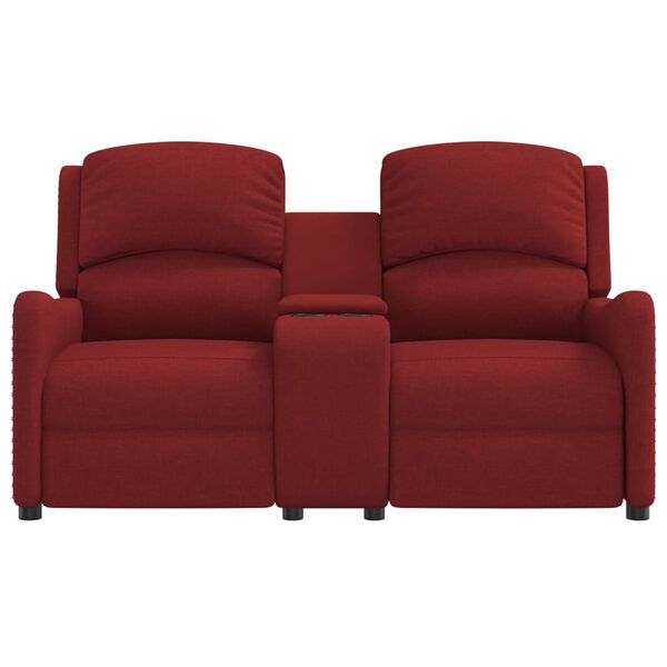 vidaXL 2 szem&eacute;lyes bord&oacute; sz&ouml;vet d&ouml;nthető massz&aacute;zsfotel poh&aacute;rtart&oacute;val