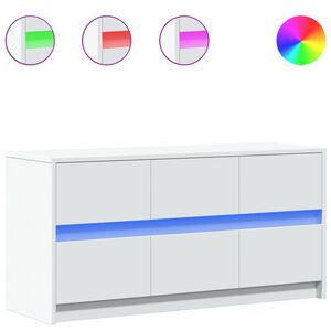 vidaXL feh&eacute;r szerelt fa TV-szekr&eacute;ny LED-ekkel 100 x 34 x 50 cm