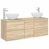 vidaXL F&uuml;rdőszobai Szekr&eacute;ny Szett 3 db Sonoma T&ouml;lgy 129 x 41 x 80 cm