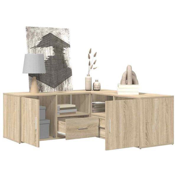 vidaXL sonoma t&ouml;lgy sz&iacute;nű szerelt fa sarokszekr&eacute;ny 200x40x45 cm