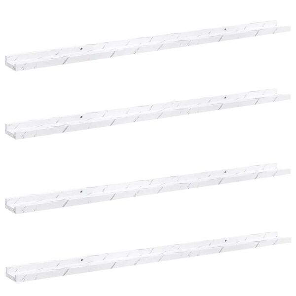 vidaXL Falpolc polcokkal 4 pcs Feh&eacute;r m&aacute;rv&aacute;ny 115 x 9 x 3 cm Faanyag