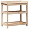 vidaXL t&ouml;m&ouml;r fenyőfa &uuml;ltetőasztal polcokkal 82,5 x 45 x 86,5 cm
