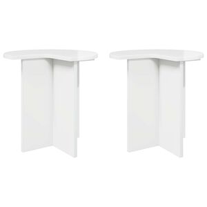 vidaXL Oldal asztal 2 db Magasf&eacute;nyű Feh&eacute;r &Oslash; 39 x 38 cm Szerelt Fa