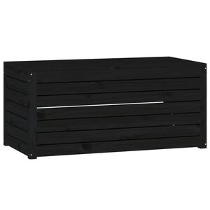 vidaXL fekete t&ouml;m&ouml;r fenyőfa kerti l&aacute;da 101 x 50,5 x 46,5 cm