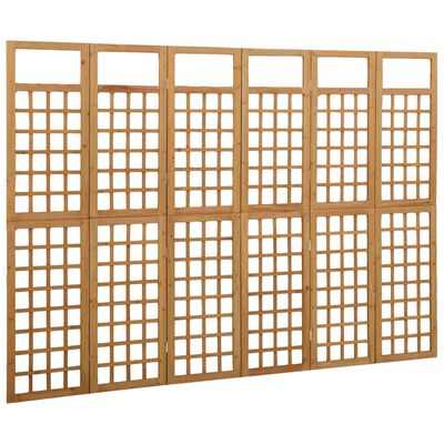 vidaXL 6 paneles tömör fenyőfa térelválasztó/lugasrács 242,5 x 180 cm