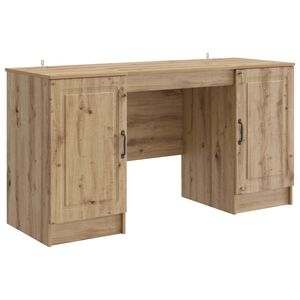 vidaXL Asztal K&eacute;zműves T&ouml;lgy Szerelt Fa 142,5 x 50 x 75 cm