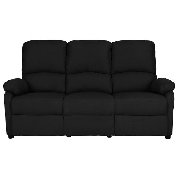 vidaXL h&aacute;romszem&eacute;lyes fekete sz&ouml;vet d&ouml;nthető kanap&eacute;