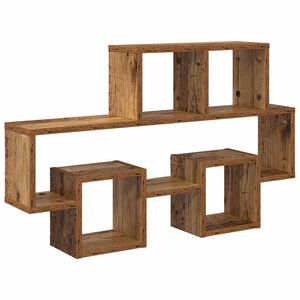 vidaXL Falpolc Falra szerelhető R&eacute;gi fa 82 x 15 x 51 cm Szerelt Fa