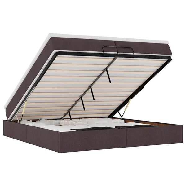 vidaXL Ottom&aacute;n &aacute;gykeret matracokkal S&ouml;t&eacute;tbarna 200x200cm sz&ouml;vet