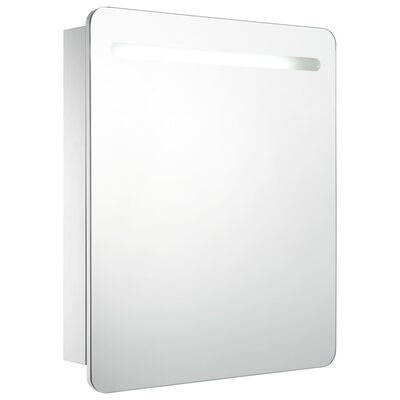 vidaXL tükrös fürdőszobaszekrény LED világítással 68 x 9 x 80 cm