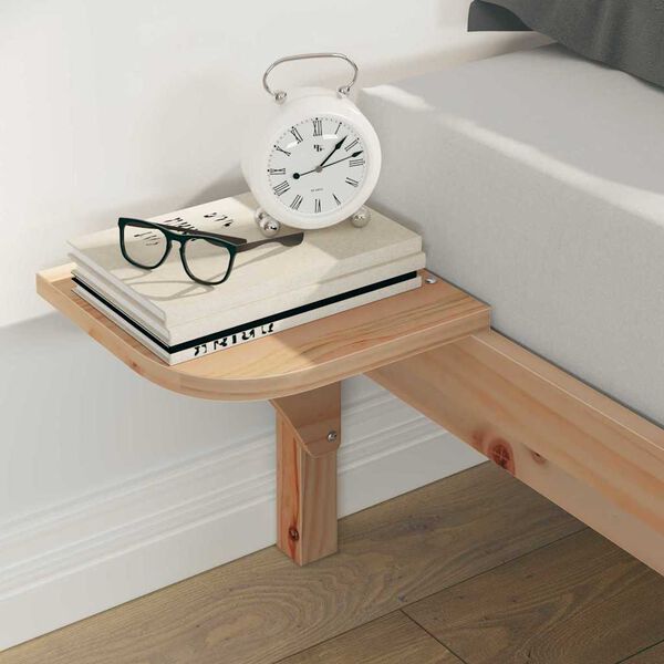 vidaXL Ágykeret éjjeliszekrényekkel Természetes 140 x 210 cm