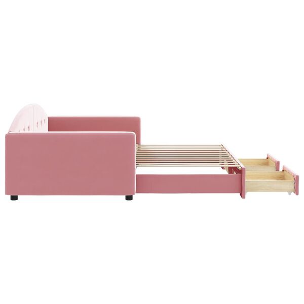 vidaXL r&oacute;zsasz&iacute;n kih&uacute;zhat&oacute; b&aacute;rsony heverő fi&oacute;kkal 100 x 200 cm