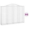 vidaXL 6 db íves horganyzott vas gabion kosár 200x30x140/160 cm