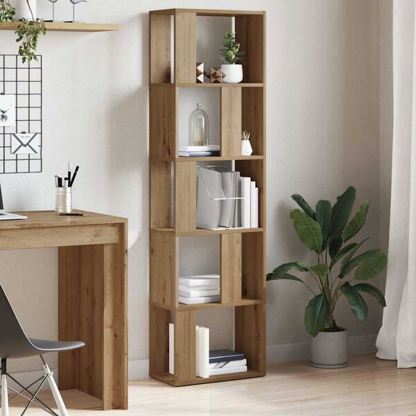 vidaXL k&eacute;zműves t&ouml;lgy sz&iacute;nű szerelt fa k&ouml;nyvszekr&eacute;ny 45x24x159 cm