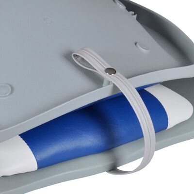 vidaXL lehajtható háttámlás csónakülés kék-fehér párnával 48x51x41 cm