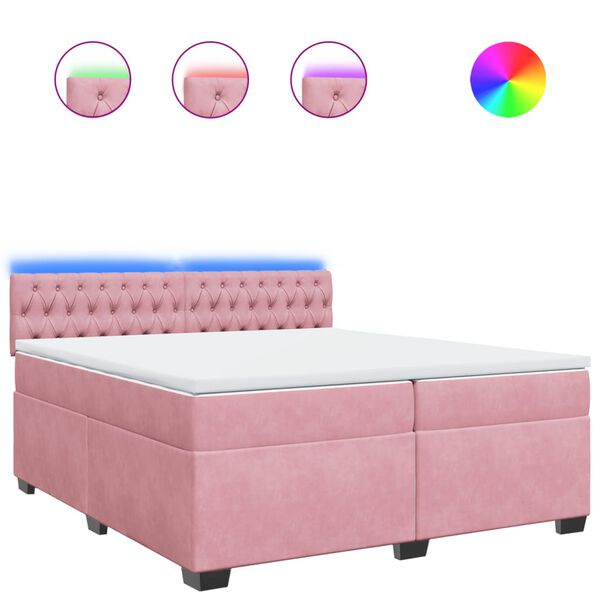 vidaXL r&oacute;zsasz&iacute;n b&aacute;rsony rug&oacute;s &aacute;gy matraccal 200x200 cm