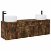 vidaXL F&uuml;rdőszobai Szekr&eacute;ny Szett 3 db F&uuml;st&ouml;s T&ouml;lgy 49 x 44,5 x 66 cm
