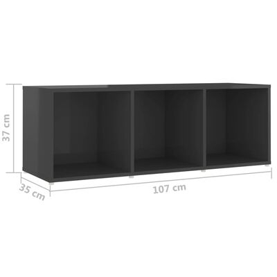 vidaXL 3 részes magasfényű szürke forgácslap TV-szekrény szett
