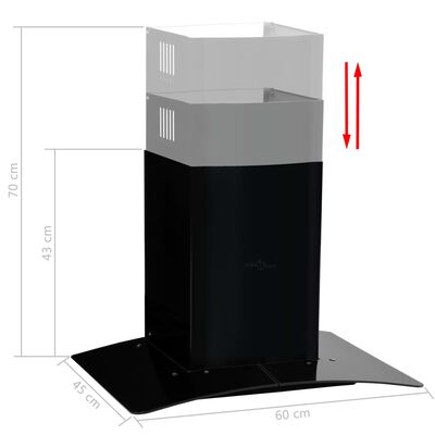 vidaXL fekete rozsdamentes acél fali páraelszívó 756 m³/óra 60 cm