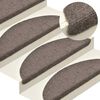 vidaXL öntapadós lépcsőszőnyegek 30 db 65 x 21 x 4 cm bézs félkör alakú nagy