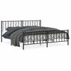 vidaXL fekete f&eacute;m &aacute;gykeret fej- &eacute;s l&aacute;bt&aacute;ml&aacute;val 193 x 203 cm