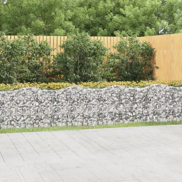 vidaXL &iacute;ves horganyzott vas gabion magas&aacute;gy&aacute;s 600 x 50 x 100 cm
