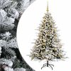 vidaXL Műkar&aacute;csonyfa g&ouml;mbbel 150 cm 150 LED Meleg feh&eacute;r PVC &eacute;s f&eacute;m