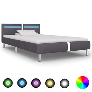 vidaXL sz&uuml;rke LED-es műbőr &aacute;gykeret 90 x 200 cm