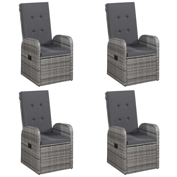 vidaXL 5 r&eacute;szes sz&uuml;rke kerti &eacute;tkezőgarnit&uacute;ra