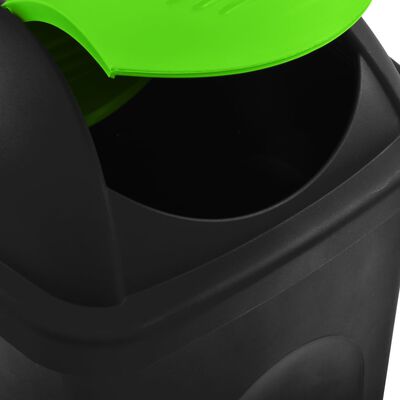 vidaXL fekete és zöld szemeteskuka lengőfedéllel 60 L