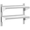 vidaXL 2 szintes ez&uuml;st rozsdamentes ac&eacute;l fali polc 75 x 30 x 60 cm