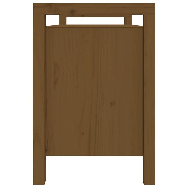 vidaXL m&eacute;zbarna t&ouml;m&ouml;r fenyőfa előszoba pad 110 x 40 x 60 cm