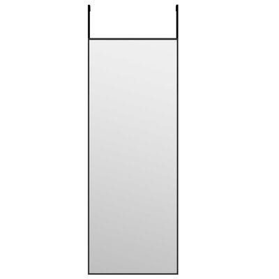 vidaXL fekete üveg és alumínium ajtótükör 30x80 cm