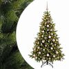 vidaXL Műkar&aacute;csonyfa g&ouml;mbbel 180 cm 300 LED Meleg feh&eacute;r PVC &eacute;s f&eacute;m
