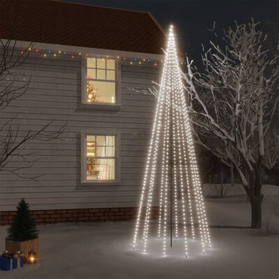 vidaXL karácsonyfa cövekkel 732 hideg fehér LED-del 500 cm
