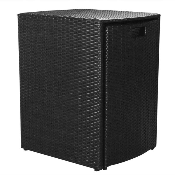 vidaXL 3 darabos fekete polyrattan bisztrószett párnákkal