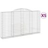 vidaXL 5 db &iacute;ves horganyzott vas gabion kos&aacute;r 300x30x160/180 cm