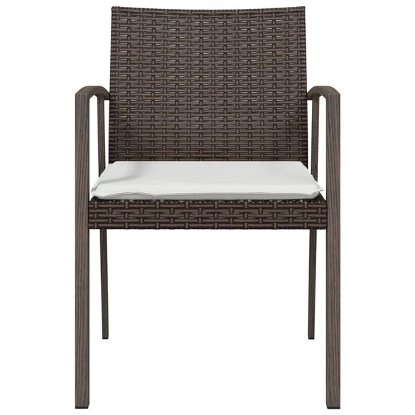 vidaXL 6 db barna polyrattan kerti szék párnával 56,5x57x83 cm