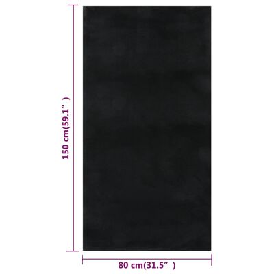 vidaXL fekete csúszásmentes rövid szálú mosható szőnyeg 80 x 150 cm