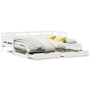 vidaXL feh&eacute;r kih&uacute;zhat&oacute; heverő fi&oacute;kokkal matrac n&eacute;lk&uuml;l 90 x 200 cm