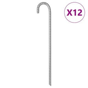 vidaXL 12 db horganyzott ac&eacute;l s&aacute;torszeg 41,5 cm &Oslash;12 mm
