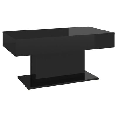 vidaXL magasfényű fekete forgácslap dohányzóasztal 96 x 50 x 45 cm