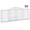 vidaXL 8 db &iacute;ves horganyzott vas gabion kos&aacute;r 300 x 30 x 100/120 cm
